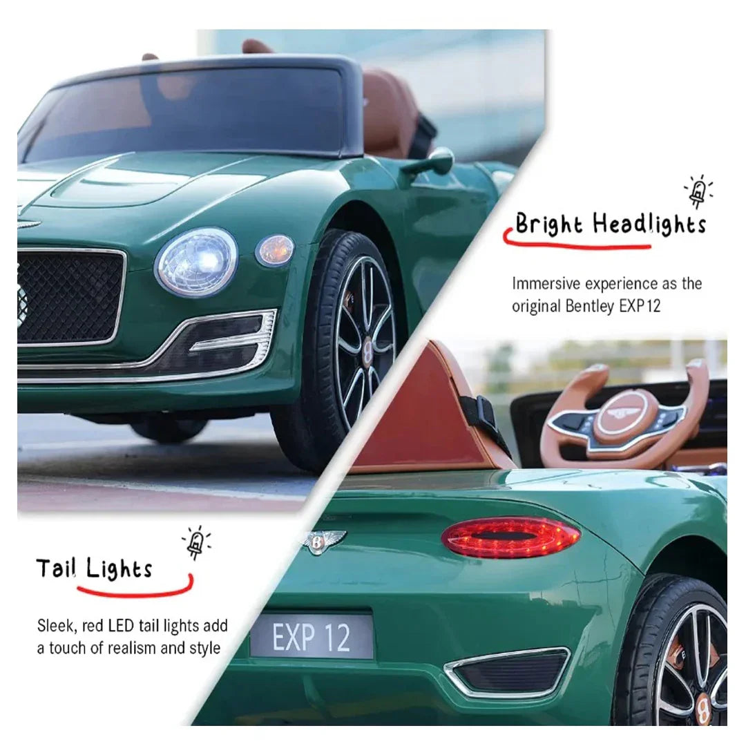 EMotorad Formula Fun BENTLEY EXP12 Ride-On Car for Kids – Green Electric Luxury Car