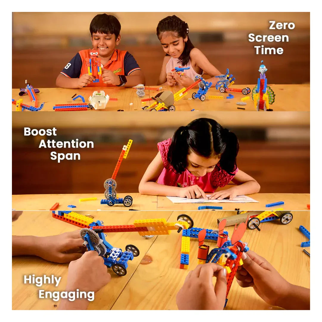 Avishkaar MEX 12-in-1 Ultimate Machines Kit | STEM Building Toy for Ages 5-10