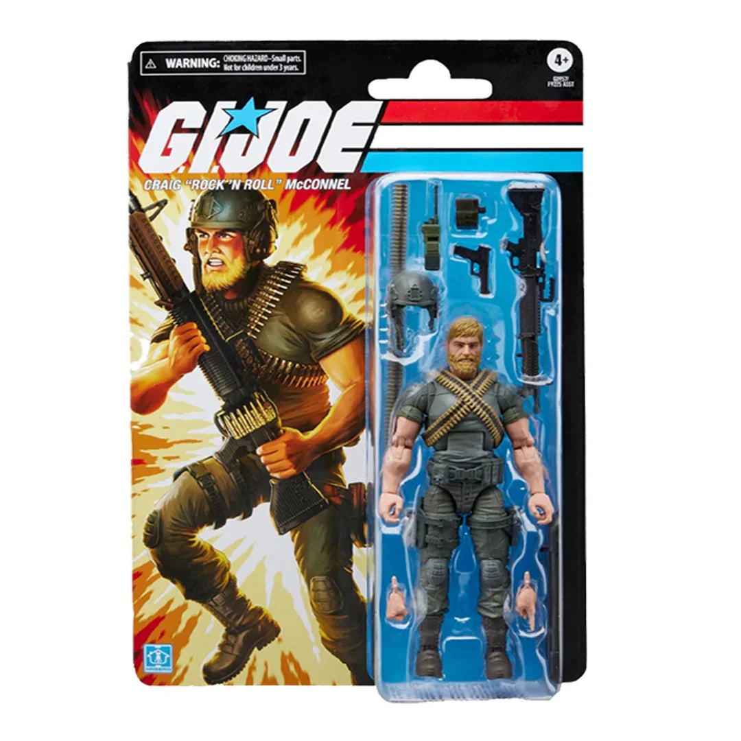 G.I. Joe Classified Series Retro Cardback Craig “Rock ’N Roll” McConnel 6-Inch Action Figure with 9 Accessories - Jaiman Toys