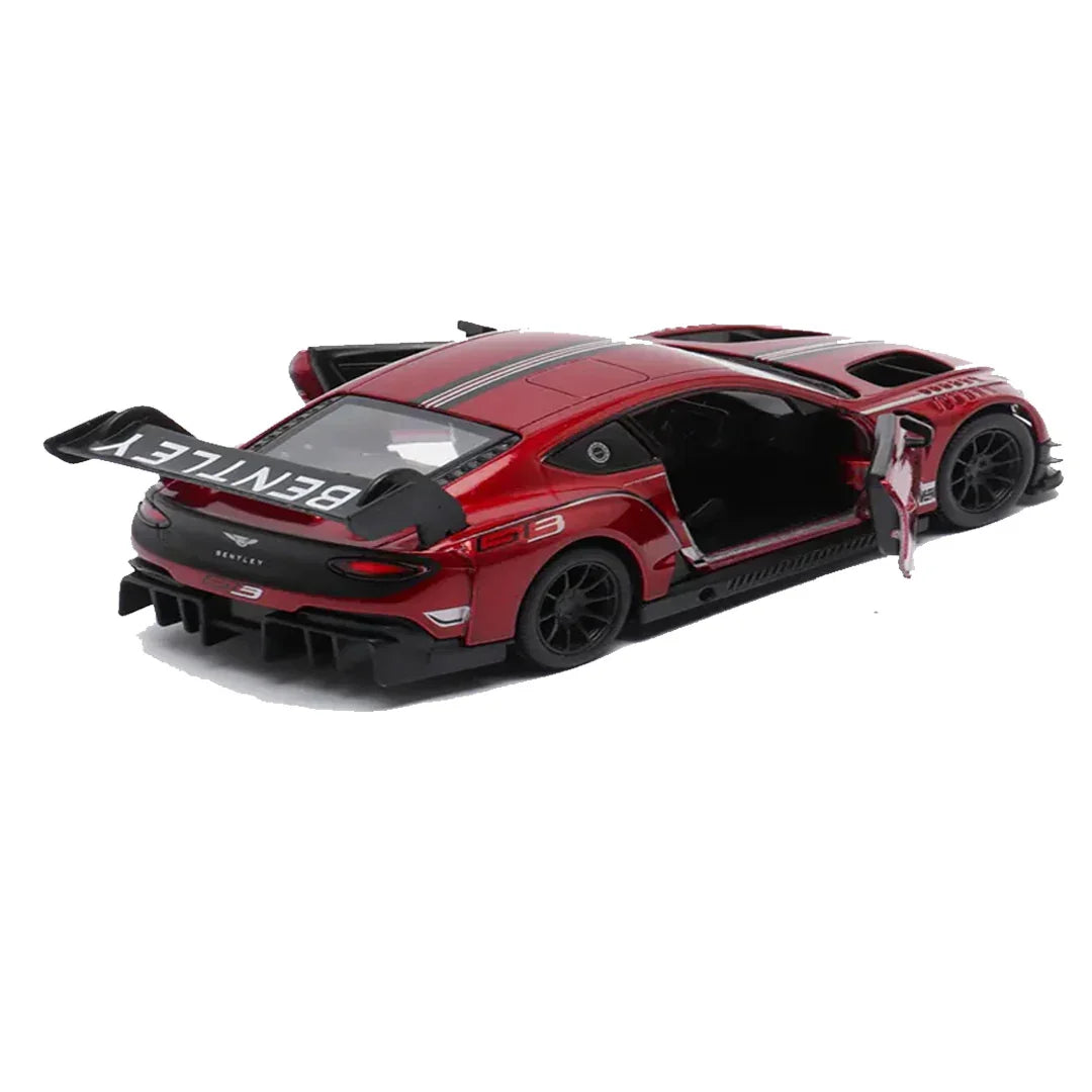 KiNSMART 2018 Bentley Continental GT3 – 1:38 Scale Die-Cast Model Car – Pullback Action Collectible - Red - Jaiman Toys