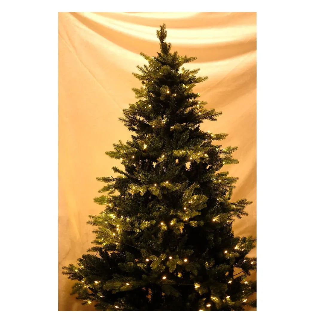 SWEN Melrose 6-Feet Pre-Lit Christmas Tree | Warm LED Lights, Lush Green Premium Festive Tree