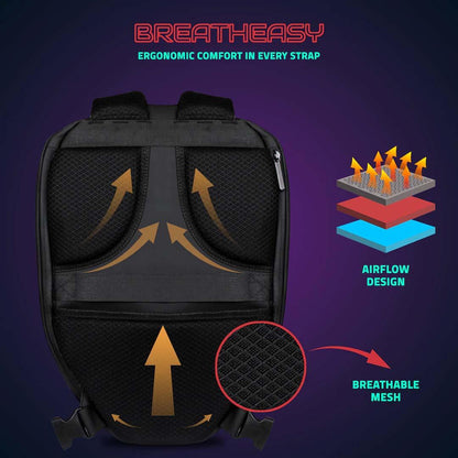 Hookaba Eye Rover LED Biker Backpack – Hard Shell, Waterproof, 15.6” Laptop - Blue - Jaiman Toys