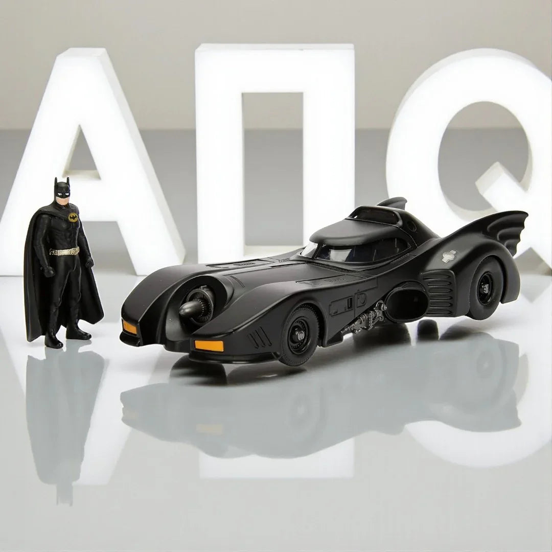 Joy Junction 1:24 Scale 1989 Batmobile Diecast Alloy Car Model – Black Finish | -Go Lights & Sound, Spray Effect, Shock Absorption (JJ211)