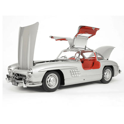 JOY JUNCTION Mercedes-Benz 300SL 1:32 Scale Alloy Metal Pullback Die-Cast Car – Silver with Lights, Music & Openable Doors - Jaiman Toys
