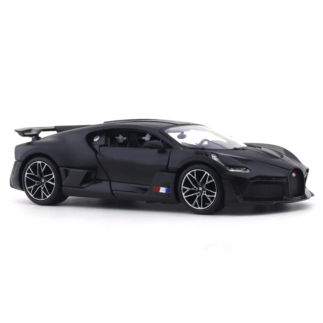 JOY JUNCTION Bugatti Divo Custom Edition 1:32 Scale Alloy Metal Pullback Die-Cast Car – Black with Lights, Music & Openable Doors - Jaiman Toys