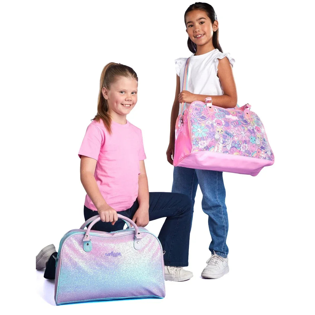 Smiggle Epic Magical Weekender Shoulder Bag – Travel Duffel for Kids | Shimmer Fabric, Appliqué Design, Dual Handles & Shoulder Strap