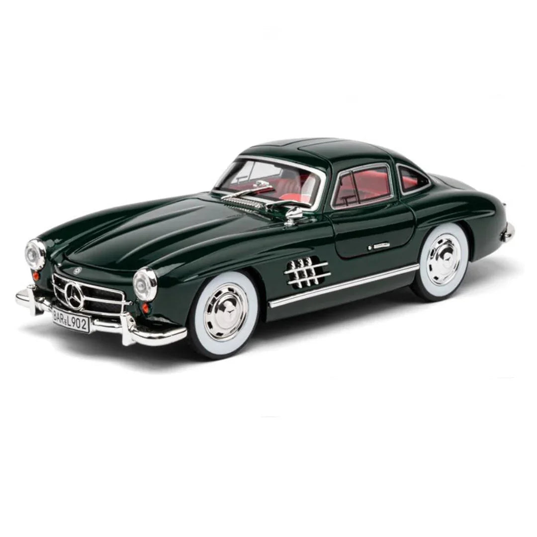 1:24 Mercedes-Benz 300SL Die-Cast Alloy Model Car – Pull Back Sports Car Toy with Openable Doors, Light & Music (Green) - Jaiman Toys