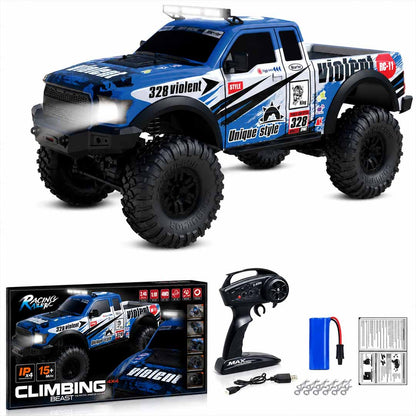 HB Toys Climbing Beast RC-11 1:10 Scale 4x4 Off-Road Remote Control Monster Truck | Blue Edition