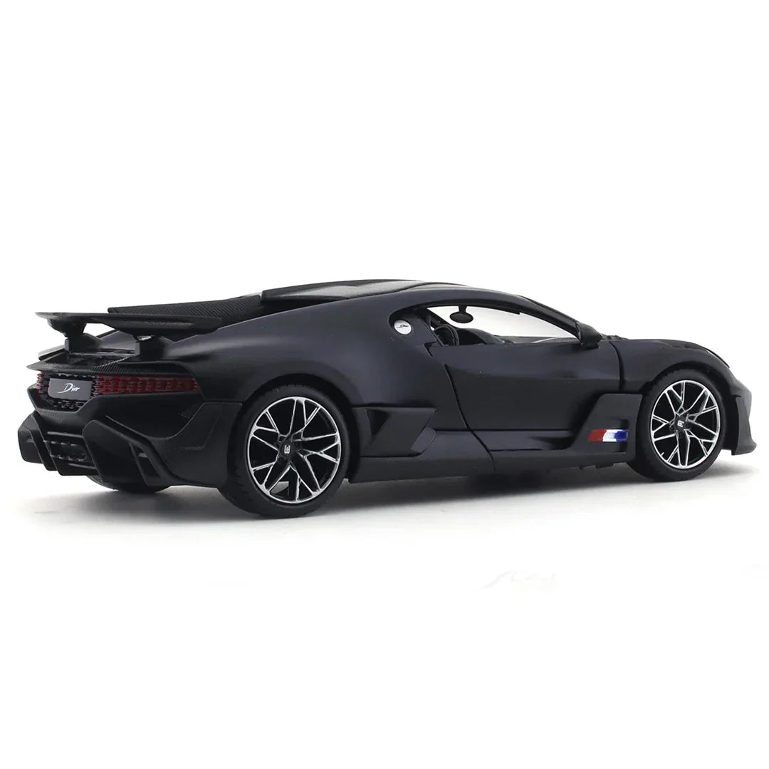 JOY JUNCTION Bugatti Divo Custom Edition 1:32 Scale Alloy Metal Pullback Die-Cast Car – Black with Lights, Music & Openable Doors - Jaiman Toys