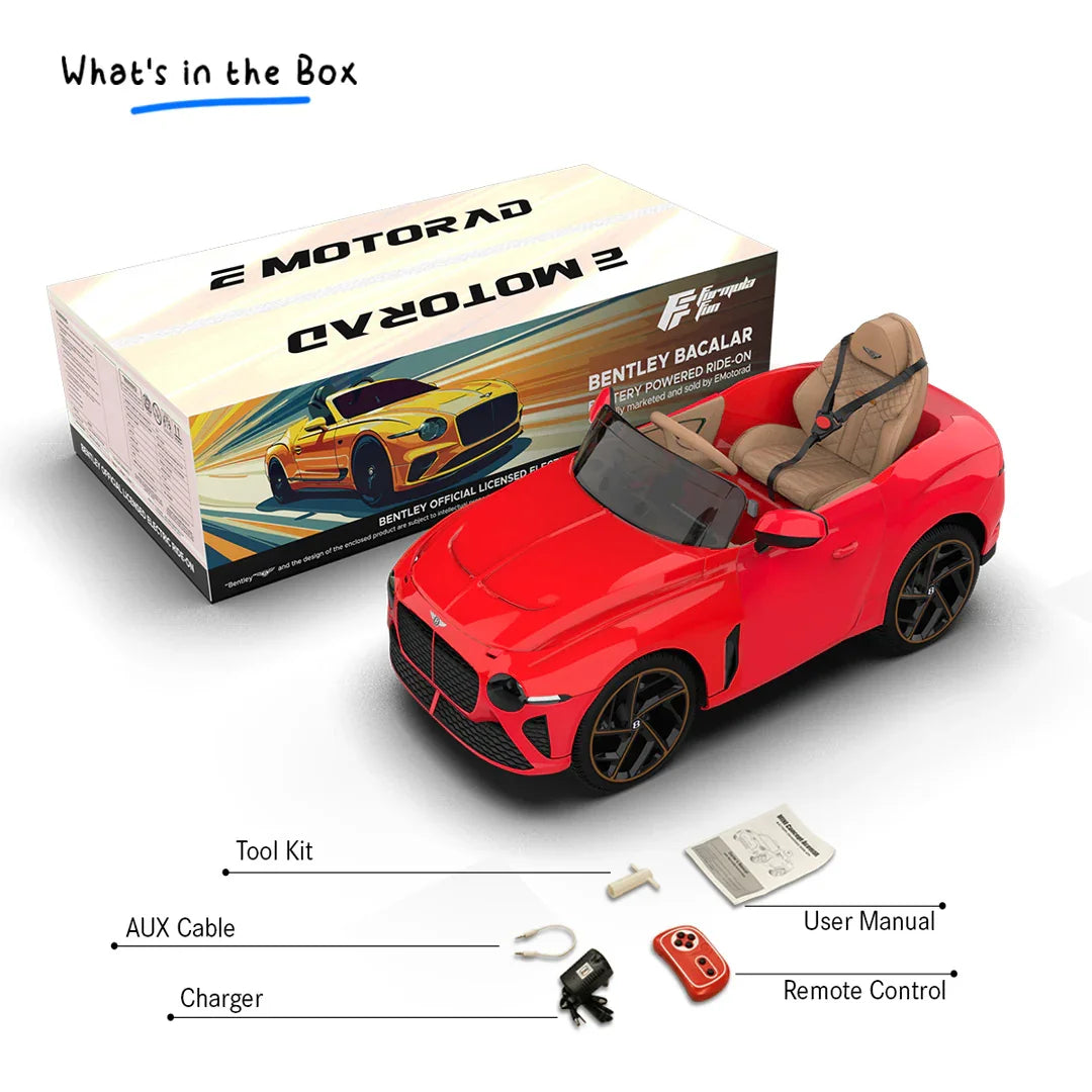 EMotorad Formula Fun BENTLEY BACALAR Toy Car – Red Remote Control Car for Kids 3Y+