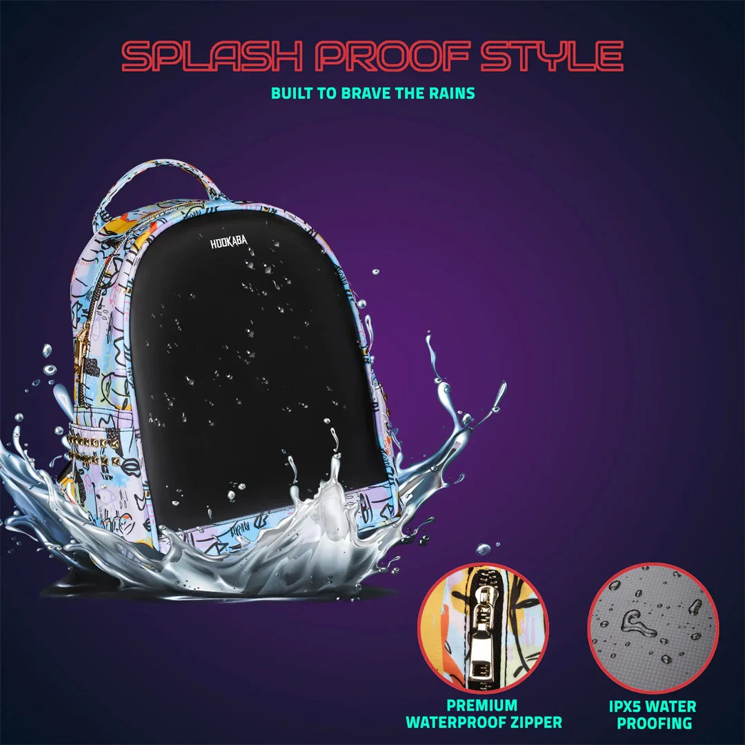 HOOKABA Dazz Roll Women’s LED Backpack – App-Controlled Pixel Display, Stylish Waterproof Bag (14L) - White - Jaiman Toys