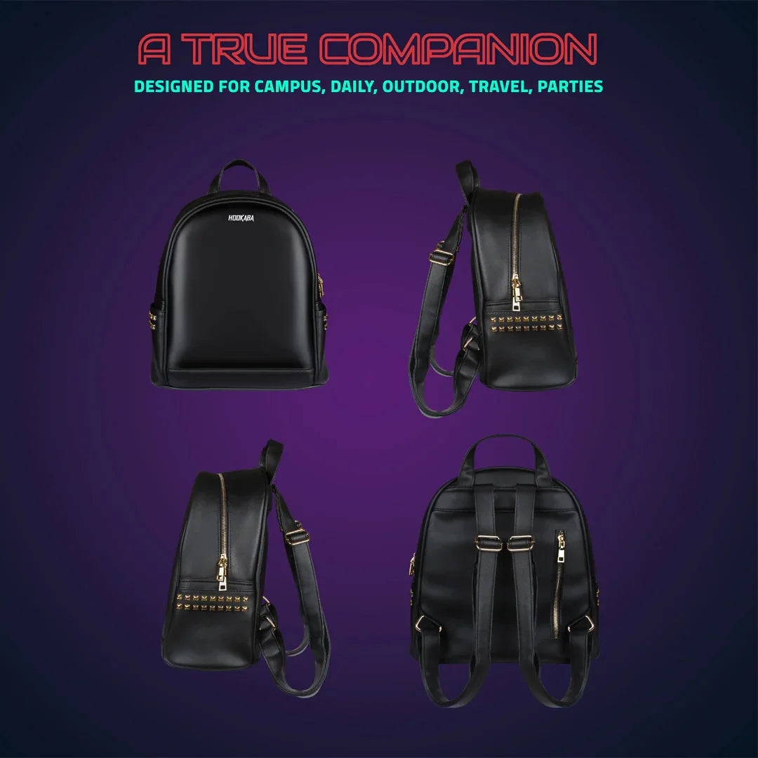 HOOKABA Dazz Roll Women’s LED Backpack – App-Controlled Pixel Display, Stylish Waterproof Bag (14L) -Black - Jaiman Toys