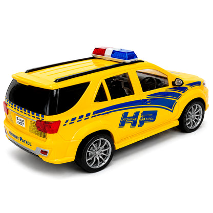 Emergency Squad Fortura Highway Patrol Police SUV Toy Car | Friction Powered Police Vehicle with Free-Rolling Wheels for Kids | BGX
