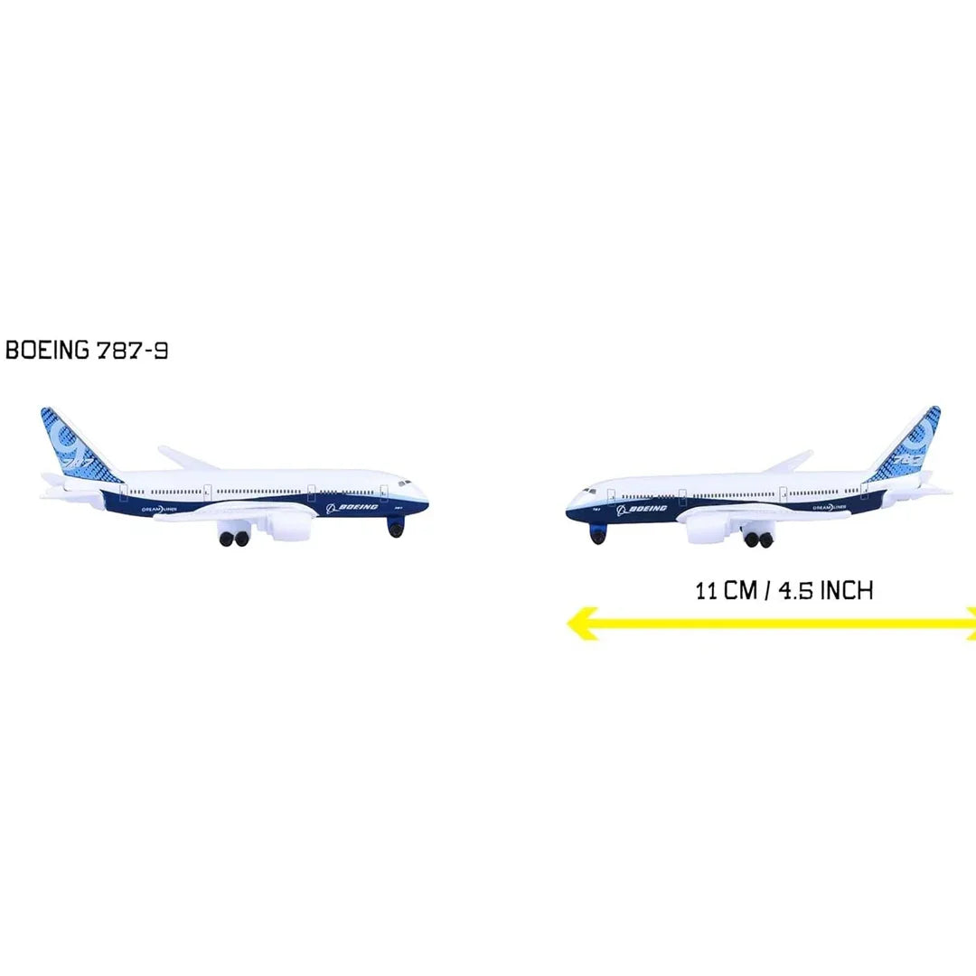 Majorette Miniatura Boeing 787-9 Dreamliner Airport Die-Cast Aircraft | Metal Body