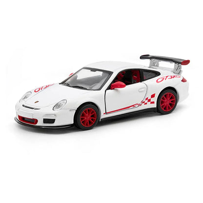KiNSMART 1:36 Porsche 911 GT3 RS (997) – Die-Cast Model Car - White - Jaiman Toys