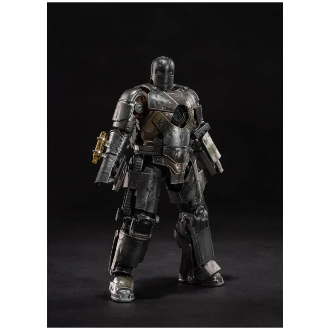ZD Toys Iron Man MK 1 – 7-Inch Action Figure with Hall of Armor | Hologram Light-Up Display | Marvel 1:10 Collector Edition