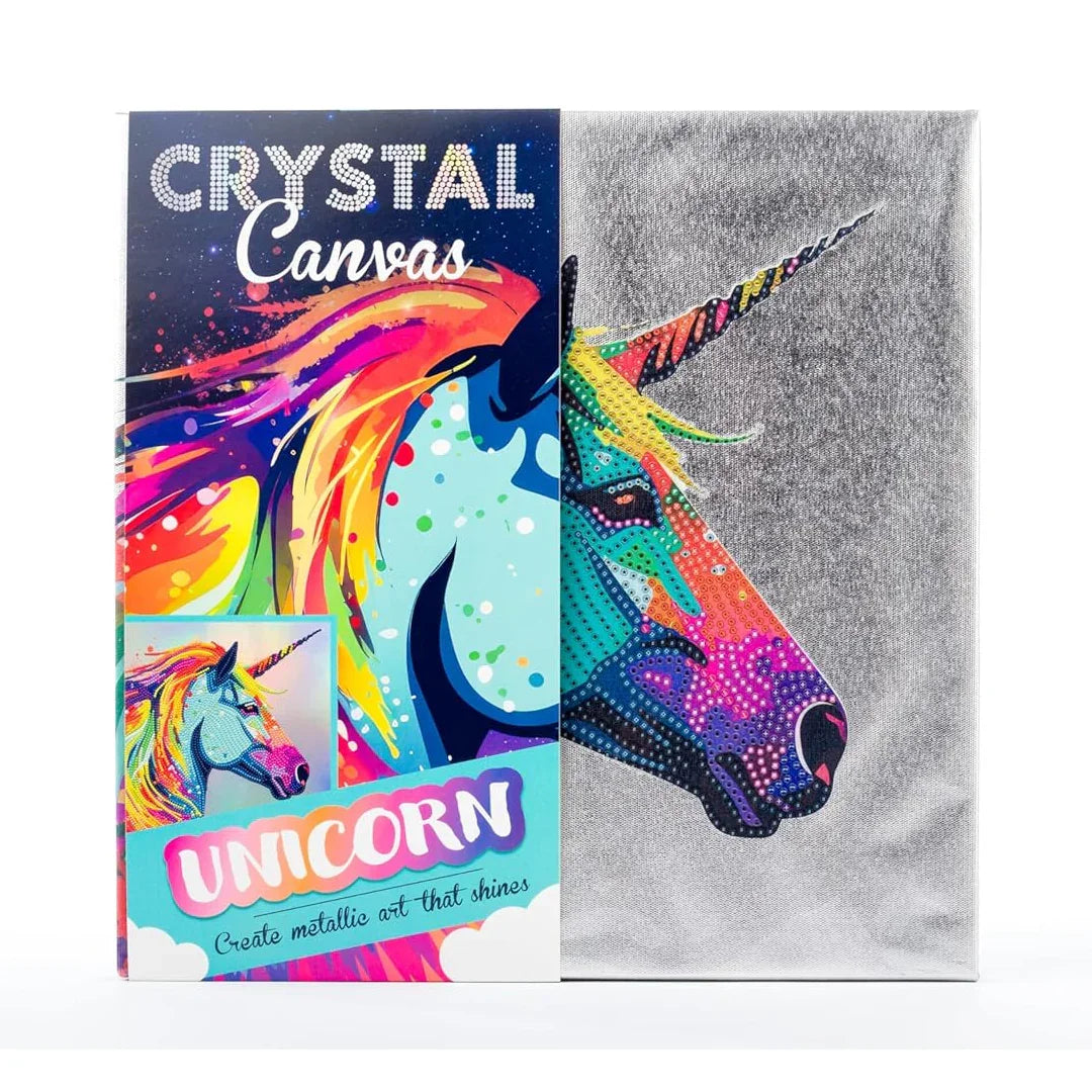 Curious Universe Crystal Creations – Metallic Foil Canvas Unicorn | Diamond Art Kit for Adults & Teens