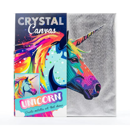 Curious Universe Crystal Creations – Metallic Foil Canvas Unicorn | Diamond Art Kit for Adults & Teens