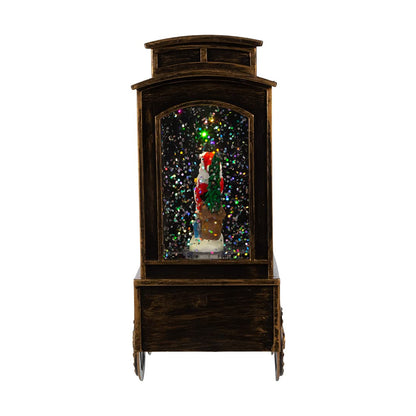 Christmas Train Lantern with Santa | LED Glitter Snow Globe Train Decorative Light – Holiday Home Décor