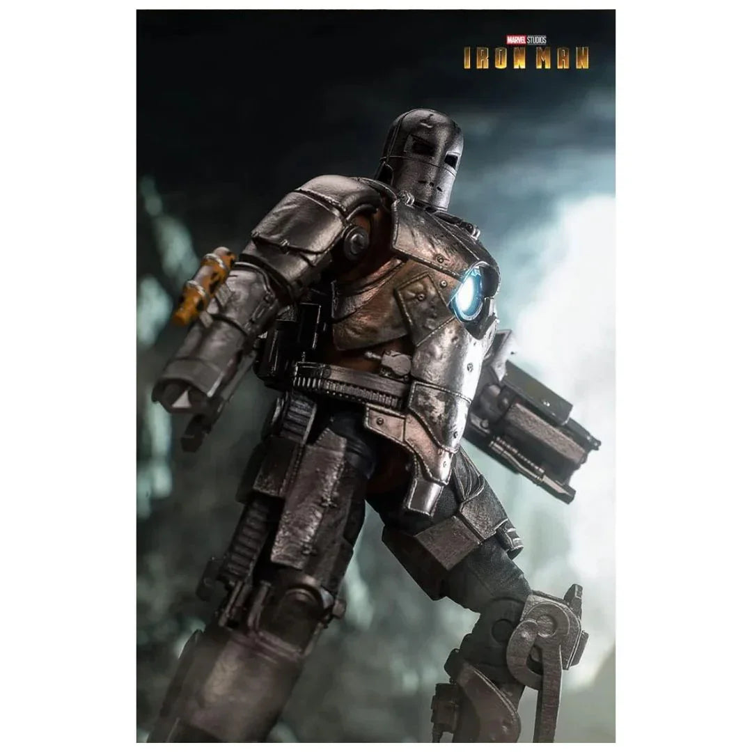 ZD Toys Iron Man MK 1 – 7-Inch Action Figure with Hall of Armor | Hologram Light-Up Display | Marvel 1:10 Collector Edition