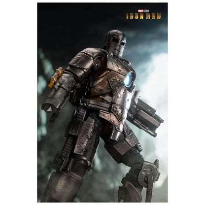 ZD Toys Iron Man MK 1 – 7-Inch Action Figure with Hall of Armor | Hologram Light-Up Display | Marvel 1:10 Collector Edition