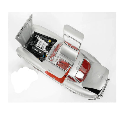 JOY JUNCTION Mercedes-Benz 300SL 1:32 Scale Alloy Metal Pullback Die-Cast Car – Silver with Lights, Music & Openable Doors - Jaiman Toys