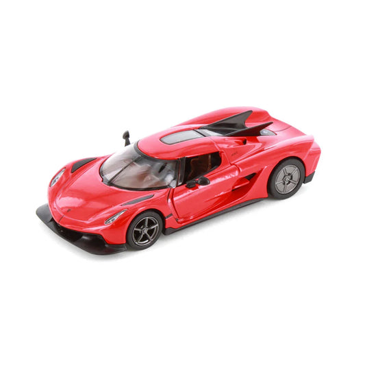 KiNSMART Koenigsegg Jesko Absolut – Red – 1:36 Scale Die-Cast Model Car – Pullback Collectible - Red - Jaiman Toys