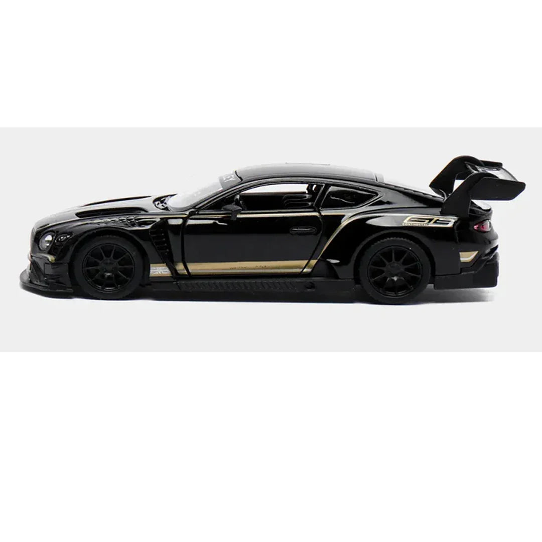 KiNSMART 2018 Bentley Continental GT3 – 1:38 Scale Die-Cast Model Car – Pullback Action Collectible - Black - Jaiman Toys