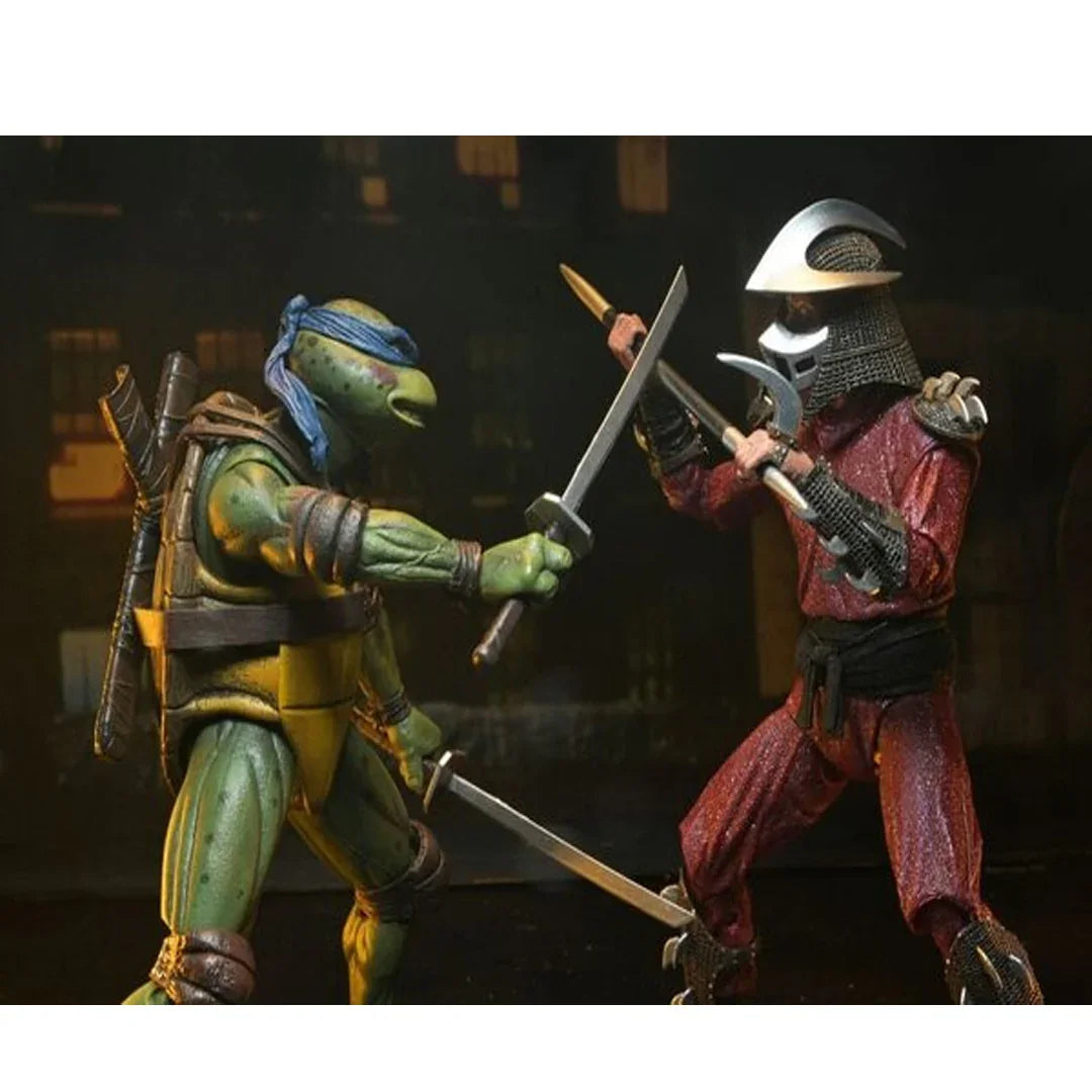 NECA Teenage Mutant Ninja Turtles Leonardo & Shredder 2-Pack – Action Figures with Accessories - Jaiman Toys