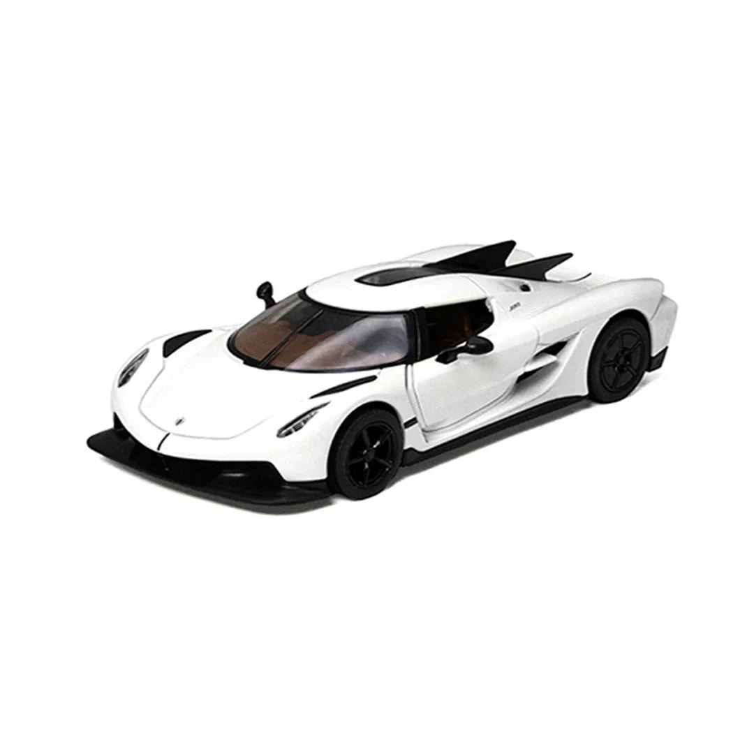 KiNSMART Koenigsegg Jesko Absolut – Red – 1:36 Scale Die-Cast Model Car – Pullback Collectible - White - Jaiman Toys