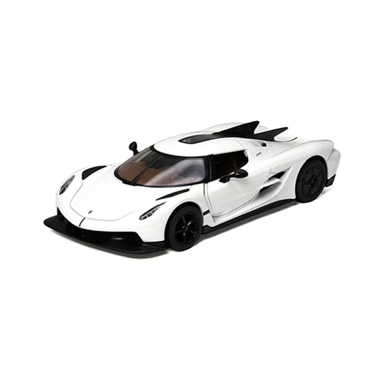 KiNSMART Koenigsegg Jesko Absolut – Red – 1:36 Scale Die-Cast Model Car – Pullback Collectible - White - Jaiman Toys