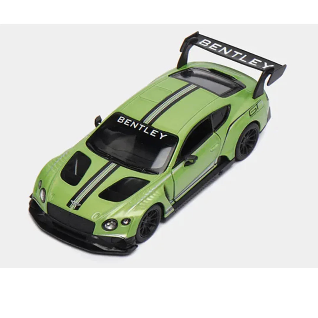 KiNSMART 2018 Bentley Continental GT3 – 1:38 Scale Die-Cast Model Car – Pullback Action Collectible - Green - Jaiman Toys
