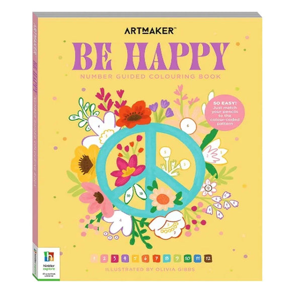 Number Guided Colouring Book: Be Happy – Color Your Way to Joy! (By Hi ...