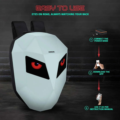 Hookaba Eye Rover LED Biker Backpack – Hard Shell, Waterproof, 15.6” Laptop - Blue - Jaiman Toys