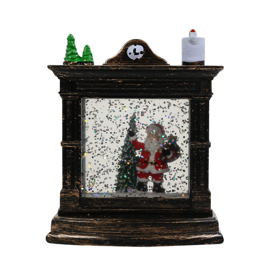 Christmas Lantern with Santa | LED Glitter Snow Globe Lantern – Festive Tabletop Decoration for Holiday Home Décor