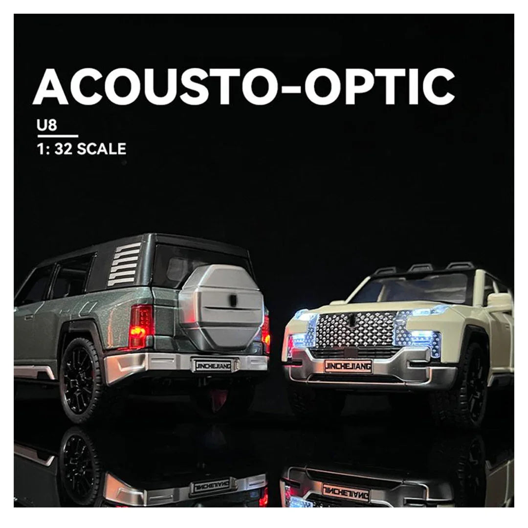 1:32 BYD U8 SUV Die-Cast Alloy Model Car – Pull Back Off-Road Vehicle with Openable Doors, Sound & Light (Red/Black) - Jaiman Toys