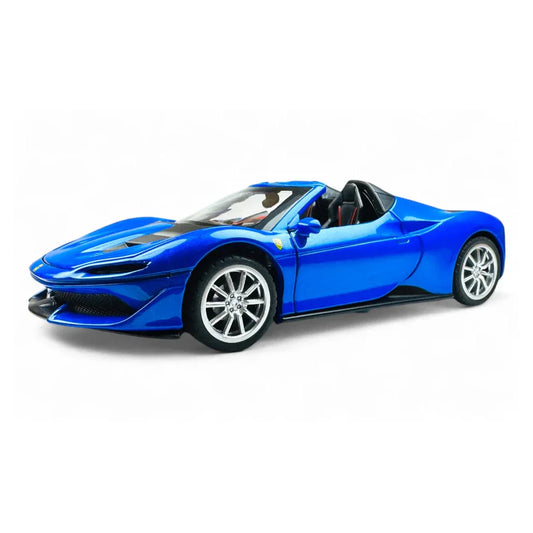 JOY JUNCTION Ferrari J50 1:32 Scale Alloy Metal Pullback Die-Cast Car – Blue with Lights, Music & Openable Doors - Jaiman Toys