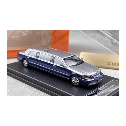 GCD 1:64 Silver Blue Stretch Limousine – Continental Model | Premium Diecast Metal Car (Blue + Silver)