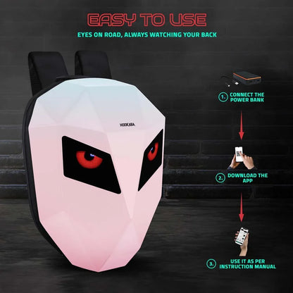 Hookaba Eye Rover LED Biker Backpack – Hard Shell, Waterproof, 15.6” Laptop - Pink - Jaiman Toys