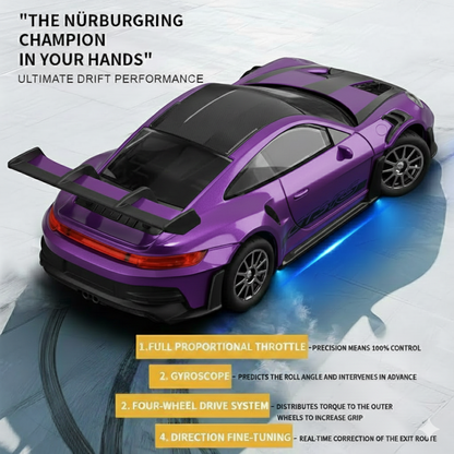 Hstar 1:43 RC Drift Car 2.4GHz 4WD Alloy 20 km/h High-Speed RC Racing Car with Gyro