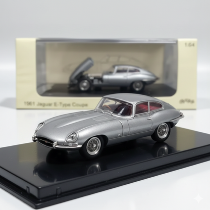 GFCC 1:64  1961 Jaguar E-Type Coupe -  Iron Grey Diecast Car Model