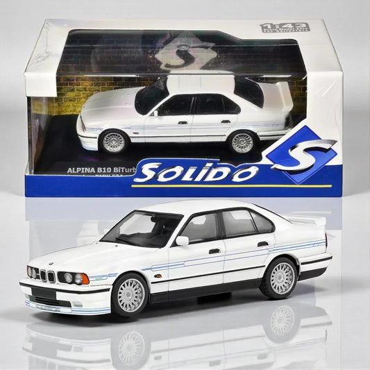 Solido 1:43 1994 BMW E34 Alpina B10 BiTurbo White with Blue Stripes  Diecast Model Car -S4310404