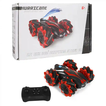 Hurricane Drift Stunt Car – Red | 360° Spins, Double-Sided Driving, Drifting Wheels & 2.4GHz Remote Control (Age 6+)