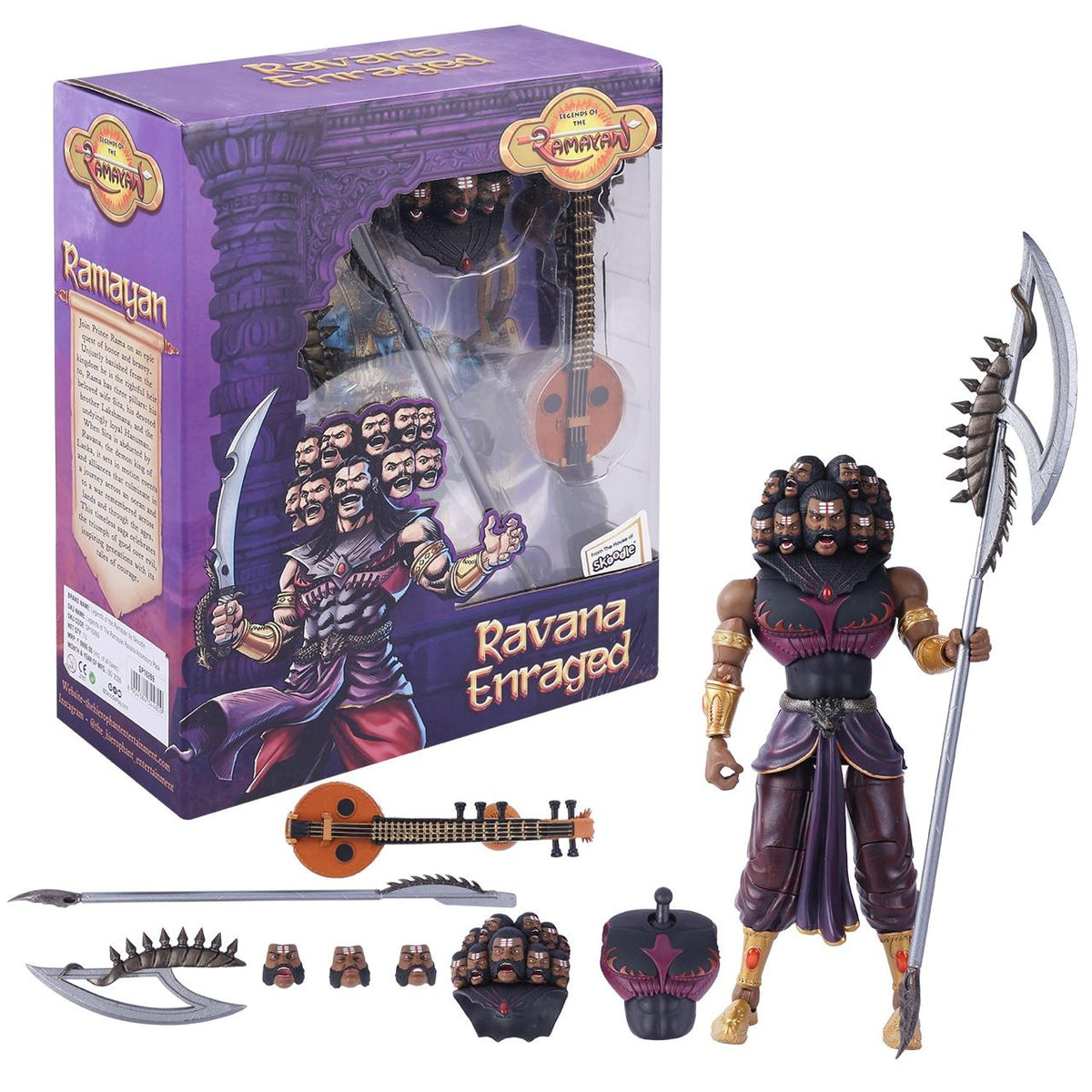 Legends of the Ramayan 1:12 Scale Ravana Accessory Pack with Crown, Battle Axe, Curved Sword & Interchangeable Hands (Figure Not Included)