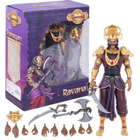 Legends of the Ramayan 1:12 Scale Ravana Enraged Collector Action Figure with Ten-Headed Sculpt, Veena, Polearm & Alternate Faces