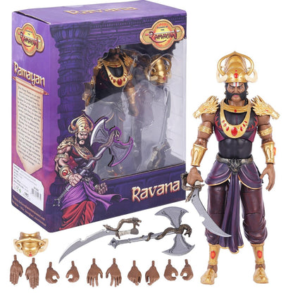 Legends of the Ramayan 1:12 Scale Ravana Enraged Collector Action Figure with Ten-Headed Sculpt, Veena, Polearm & Alternate Faces