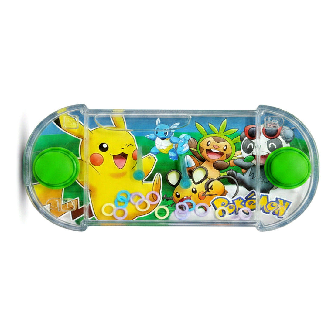 Pokemon Mini Water Ring Toss Game 14 × 7 cm, Push-Button Pocket Game for Kids, Portable Handheld Skill Toy