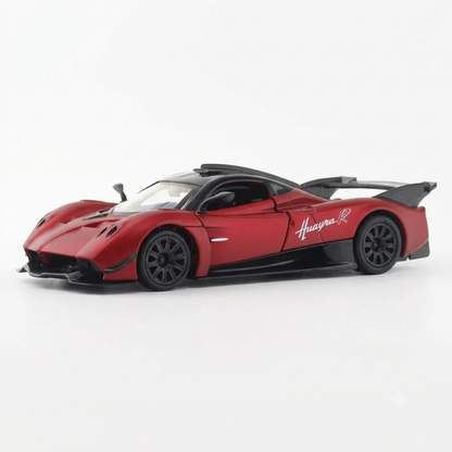 RMZ City Pagani Huayra R Die-Cast Model Car – Metallic Red Collectible Racing Supercar with Opening Doors, Pull Back Action