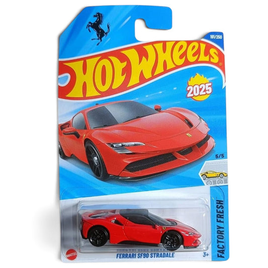 Hot Wheels 1:64 Scale 5-Car Die-Cast Set | Ferrari SF90 Stradale, Nissan Skyline 2000GT-R LBWK, Mitsubishi Pajero Evolution, Deora III & Dessert Drifter