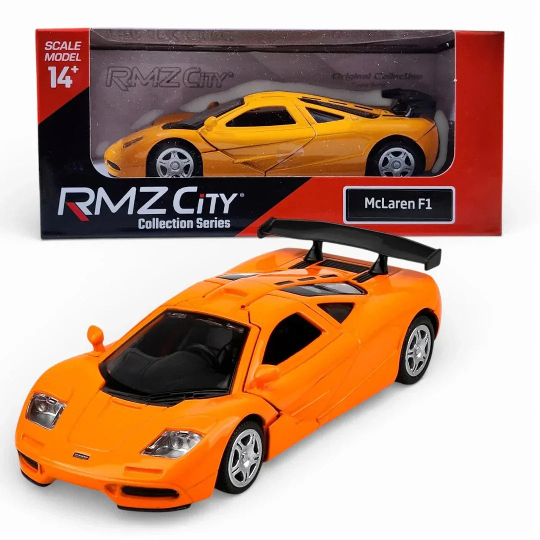 RMZ City McLaren F1 1:36 Die-Cast Model Car | Pull Back & Go | Openable Doors